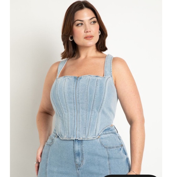 Eloquii Tops - Eloquii denim corset new size 18